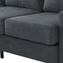 Upholstered Sectional Sofa Couch, L Shaped Couch With Storage Reversible Ottoman Bench 3 Seater For Living Room, Apartment, Compact Spaces - 深灰色 - 查看 7