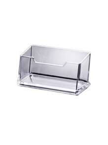 1pc Acrylic Clear Business Card Holder Plastic Desktop Card Storage Box - Clear - View 6