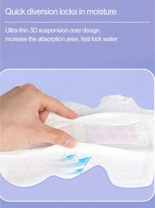 4個裝 X 6包（總共24個裝）女性用衛生巾,長度420毫米的夜用棉墊,配有翼裝,超薄衛生棉網 - 紫色 - 查看 8