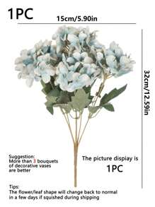 1 Pieza / 3 Piezas Ramo de flores de hortensias artificiales, plantas falsas para decoración de habitación, decoración de otoño, decoración de flores falsas para jardín, centros de mesa, decoración de fiesta de cumpleaños, decoración de boda, cesta de flores, flores para la novia, decoración del hogar, comedor, dormitorio, decoración de alféizar de ventana, decoración de jarrones, regalo del Día de San Valentín, decoración de Año Nuevo, jardín al aire libre, inicio de temporada escolar, Día de San Valentín, regalo