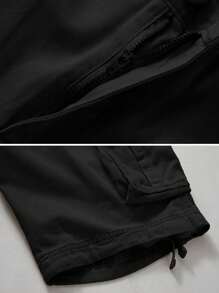 Men'S Camo Multi-Pocket Relaxed Fit Casual Shorts,Outdoor Camouflage Twill Cargo Shorts 11" Inseam(No Belt) - 黑色 - 查看 5