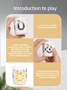 罐狀拼圖魔方&珠子智能減壓增強集中力,具有軸承滾球的辦公室或學習用具,創意且有趣的禮物 - 白色 - 查看 3