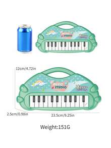 Children's Fun Piano Toy Cartoon Music Electronic Keyboard, Green (battery Not Included) - Green - View 2