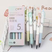 5 支/包 柔軟握把和精美保護套 St 黑色光滑快乾伸縮原子筆 - 彩色 - 查看 3