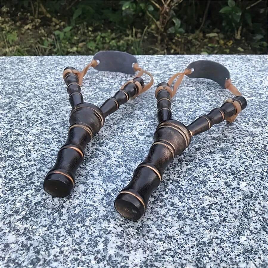 1入優質木質彈弓玩具 - 適用於戶外狩獵、露營、射擊和徒步旅行，竹製彈弓竹木工藝戶外射擊玩具旅行工藝品露營裝備