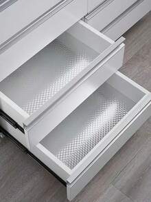 1PC Kitchen Backsplash Wallpaper Peel And Stick Aluminum Foil Contact Paper Self Adhesive Oil-Proof Heat Resistant Wall Sticker For Countertop Drawer Liner Shelf Liner - Silver - View 8