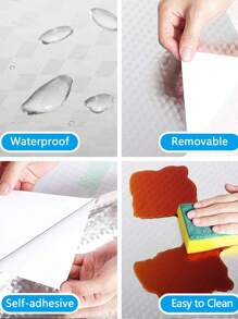 1PC Kitchen Backsplash Wallpaper Peel And Stick Aluminum Foil Contact Paper Self Adhesive Oil-Proof Heat Resistant Wall Sticker For Countertop Drawer Liner Shelf Liner - Silver - View 4