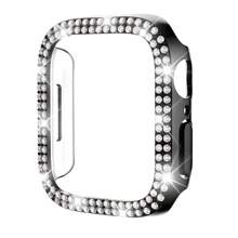 1 个双扣水钻嵌入式半盖 PC 表壳适用于 38/40/41/42/44/45/49 毫米 Apple Watch Ultra/SE/9/8/7/6/5/4/3/2/1，防刮擦、防震，兼容 Apple Watch Series 10 42 毫米 46 毫米