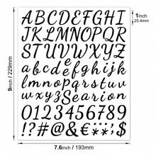 3pcs/Set Black Diy Name Stickers With Handwritten Floral Alphabet Letters, Numbers And Symbols - Black - View 4