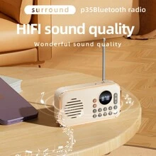 P35多功能便攜式am/fm收音機藍牙5.0音箱 - 紅色 - 查看 4