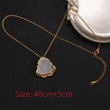 1pc Fashionable Pendant Necklace For Women, Daily Wear, Light Luxury And Niche Design - Pink - View 7