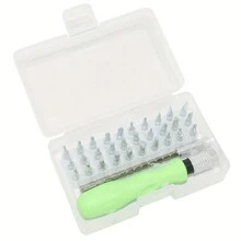 創意32合1螺絲刀套裝,精密迷你磁吸螺絲刀頭套件,適用於手機、平板、相機維修多功能精密螺絲刀套裝,diy,電子產品,筆記本電腦,維修工具 - 綠色 - 查看 4