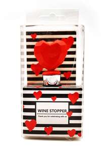 1pc Valentine's Day Scene Wine Bottle Stopper, Red Wine - Multicolor - View 3