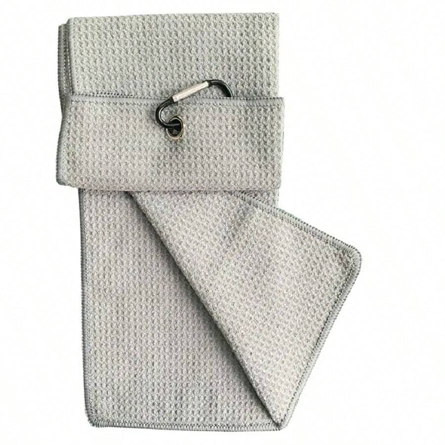 1 件高爾夫運動毛巾,超細纖維折疊華夫格高爾夫毛巾 - 灰色 - 查看 1