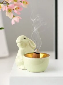 1 件陶瓷兔子形香爐,簡約風格,多種顏色,適合節日、禮品、家居、辦公室和酒店裝飾 - 綠色 - 查看 4
