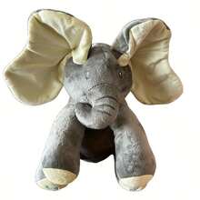 帶有移動耳朵的互動毛絨玩具,唱歌和演奏,適合作為兒童聖誕禮物 - 灰色 - 查看 2