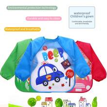 嬰兒長袖圍兜褲,帶防水層和防脫落功能,適用於男女寶寶 - 粉色 - 查看 2