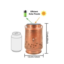 1個蜂鳥型太陽能燈,防水掛式金屬裝飾性led燈,適用於戶外花園草坪後院前廊作為男女禮物 - 銅色 - 查看 2