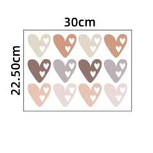 12pcs Beautiful Heart Shaped Stickers, Self-Adhesive Wall Decals For Baby Room Decor, Suitable For Children Room Decor - Multicolor - View 3