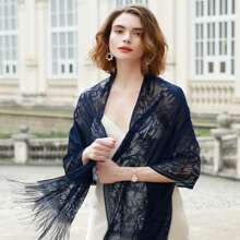 1條晚禮服用圍巾和披肩女士結婚禮服用圍巾（185*65cm） - 彩色 - 查看 13