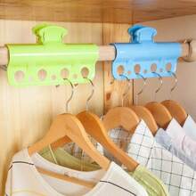 Cuerda Para Tender Ropa Resistente Al Viento Con Ganchos Y Clips Para La Ropa, Tendedero Para Secar Ropa Al Aire Libre - Verde - Ver 3
