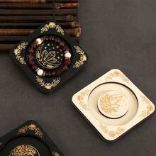 跨境木質手環托盤,美式創意家飾木製飾品,圓形手環收納盤,木製產品 - 杏色 - 查看 4