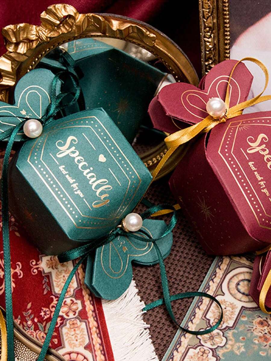 10pcs Simple Creative Green Gift Box, Candy Shape DIY Chocolates Package Box For Birthday Party Wedding Christmas Valentine's Day Spring Festival Gift Decoration - Green - View 1