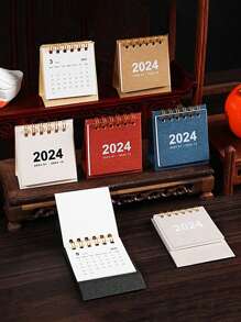 Calendario Creativo En Miniatura Con Estilo Vintage Para Decorar Tu Escritorio Con Letras En Inglés - Azul Cadete - Ver 2