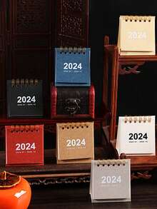 Calendario Creativo En Miniatura Con Estilo Vintage Para Decorar Tu Escritorio Con Letras En Inglés - Azul Cadete - Ver 4