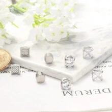 4 Pairs Stainless Steel Magnetic Stud Earrings, Fashion Cubic Zirconia Magnetic Non-Piercing Ear Clip For Men