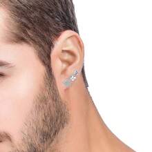 4 Pairs Stainless Steel Magnetic Stud Earrings, Fashion Cubic Zirconia Magnetic Non-Piercing Ear Clip For Men