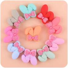 1pc New Design Silicone Rabbit & Bowknot & Bead For Kids' Diy Jewelry Making - Orange - View 3