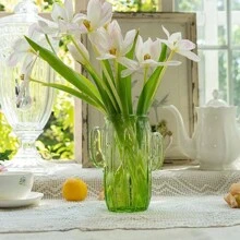 1 件玻璃花瓶仙人掌形狀花瓶餐桌裝飾擺飾 - 綠色 - 查看 2