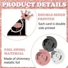 36入組21款生日派對裝飾,生日rose Gold懸掛式吊掛天花板裝飾,閃亮的箔紙旋轉裝飾,適用於生日裝飾用品 - 黑色 - 查看 4