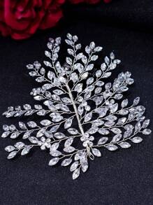 1pc Diamond Decor Fashionable Bridal Headwear - Silver - View 2