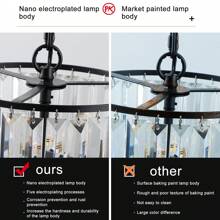 Black Luxury Crystal Chandelier Modern Chandeliers Lights Fixture Hanging Pendant Light Fixture For Dining Room Bedroom Living Room Dia 19.7 Inch-Black