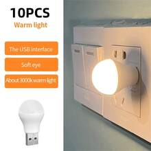 5pcs/10pcs USB Plug Lamp: LED Eye Protection Reading Light For Computer, Mobile & More - Perfect For Night Time! - White - View 8