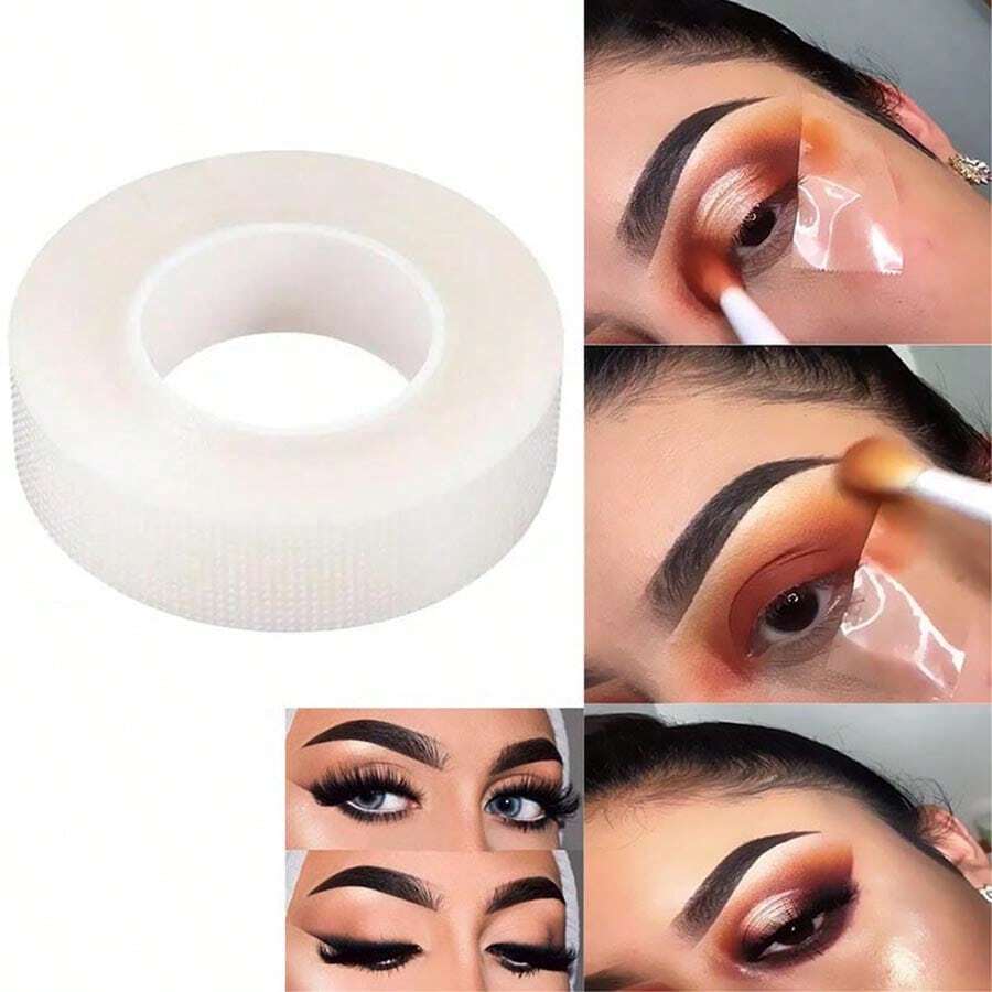 1 Rollo Cinta Protectora De Sombra De Ojos, Herramienta De Maquillaje De Ojos Con Cinta Adhesiva Para Sombra De Ojos, Cinta Adhesiva Natural Para Delineador, Herramienta Auxiliar De Maquillaje De Ojos, Parche De Acabado De Maquillaje De Ojos - Blanco - Ver 1