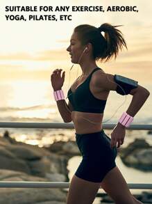 1對460g手腕/踝關節重量阻力訓練帶,室內有氧運動器材,矽膠,適用於瑜伽/普拉提 - 粉色 - 查看 2