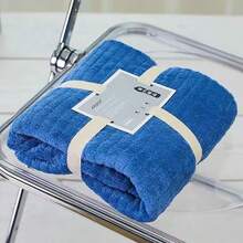 Extra Large Bath Towel For Students' Dorm, Quick-Drying, Highly Absorbent, No Shrinking And No Fading, Wrapable With One Towel - Blue - View 2