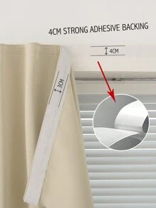 1入組粘貼式窗簾,用於安裝遮光窗簾而不需打孔 - 米色 - 查看 7