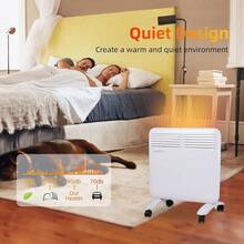 LUCKYERMORE 1000W Electric Heater Under Desk Wall Mount/Freestanding Adjustable Thermostat No Fan No Dust Blowing - trắng - Xem 4