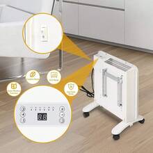 LUCKYERMORE 1000W Electric Heater Under Desk Wall Mount/Freestanding Adjustable Thermostat No Fan No Dust Blowing - trắng - Xem 8