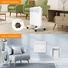 LUCKYERMORE 1000W Electric Heater Under Desk Wall Mount/Freestanding Adjustable Thermostat No Fan No Dust Blowing - trắng - Xem 9