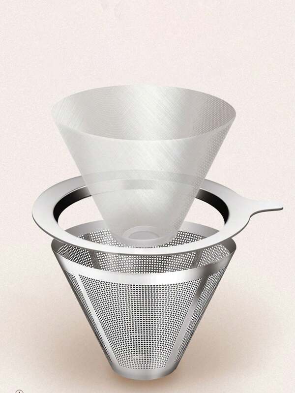 1pc Small/800 Mesh Coffee Filter Funnel Double Layer Stainless Steel