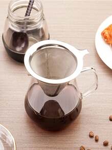 1入組小型/800 網孔咖啡濾漏漏斗,不銹鋼雙層濾芯,可重複使用的手工咖啡濾網 - 銀色 - 查看 6