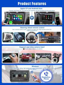 8 Inch Wireless Apple Android Auto Radio Navigation GPS 2 Din Android 13 For  VW Passat B6 B7 CC Tiguan Touran GOLF 5 6 POLO WIFI 4G Car Multimedia Player Auto Stereo Autio 2din Autoradio IPS HD Touch Screen,With Fisheye AHD Rear View Reverse Camera - Black - View 5