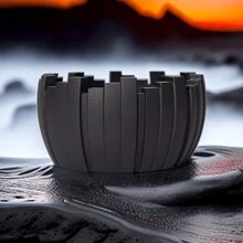 1个创意水泥烟灰缸，适用于办公室和客厅，个性化设计，豪华雪茄架 - 黑色 - 查看 1