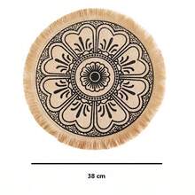 1入組手織麻製墊盤,防滑咖啡墊,復古棉麻裝飾墊,花瓶墊家庭餐具裝飾隔熱墊 - 杏色 - 查看 2