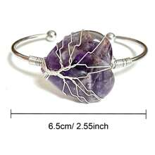 晶寶石心形手環,靈氣治療平衡護身符 - 彩色 - 查看 2